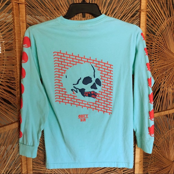 Obey Other - Obey Turquoise Skull Rat Men’s Long Sleeve Pacsun